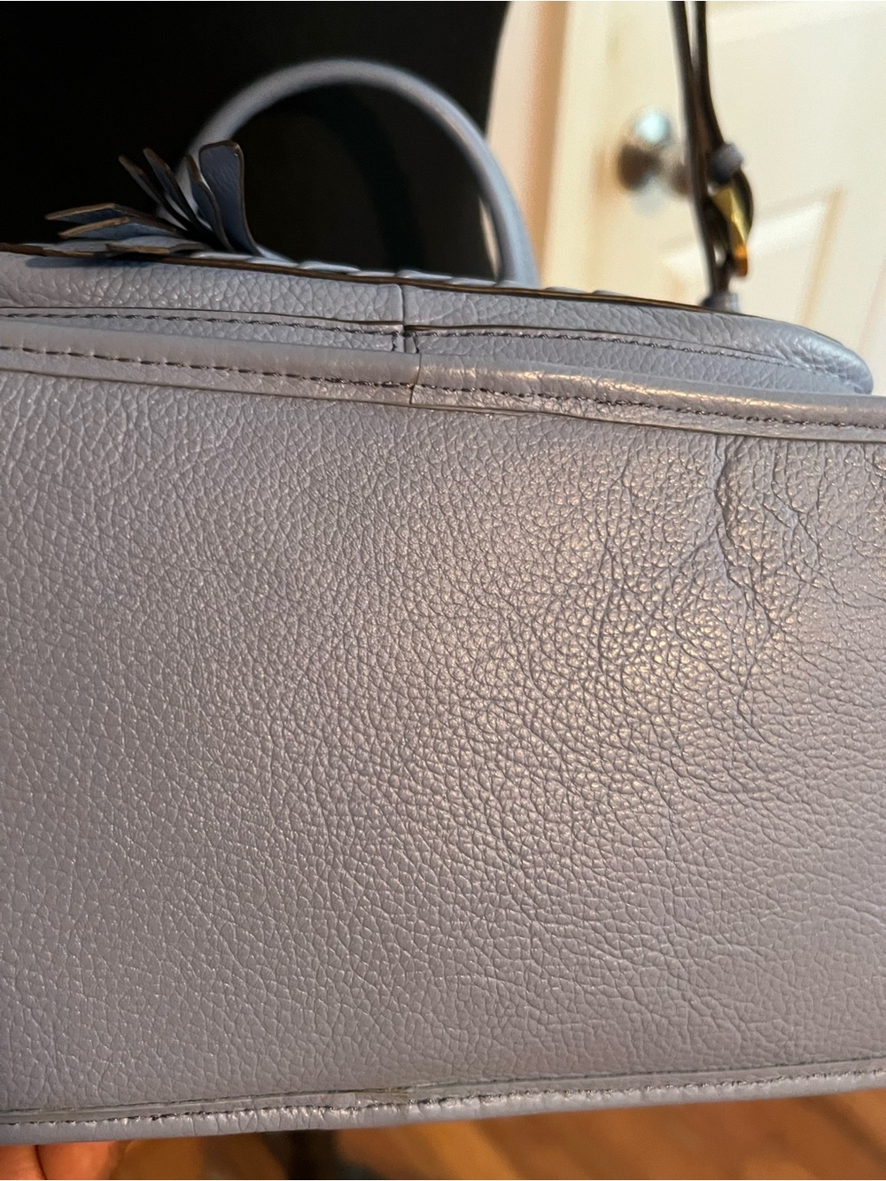 orYANY Sarah Satchel in Sky Blue pebbled genuine leather. - Picture 6 of 12